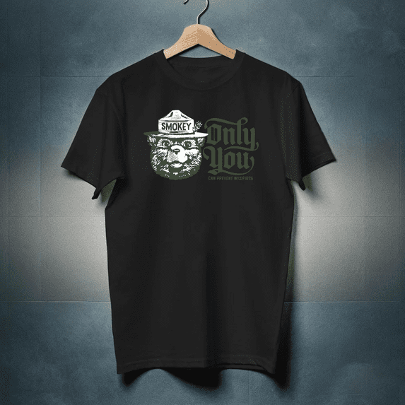 Smokey Bear Only You Can Prevent Wildfires Vintage Unisex T-Shirt, up to Size 5XL