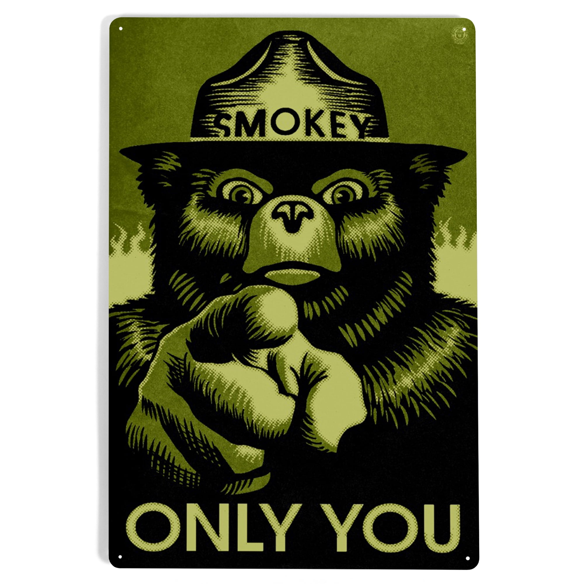 Smokey Bear Tin Sign - Vintage Metal Poster 12x8 Inches, Wall Decor For Home, Cafe, Gift Idea