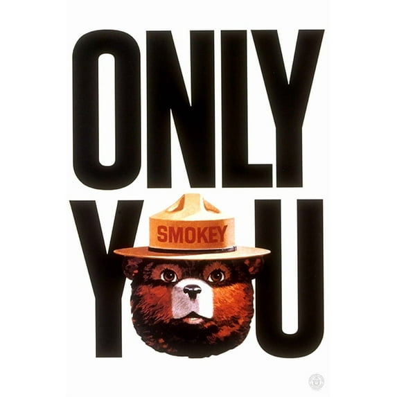 Smokey Bear, Only You Typography, Vintage Poster (24x36 Giclee Gallery Art Print, Vivid Textured Wall Decor)