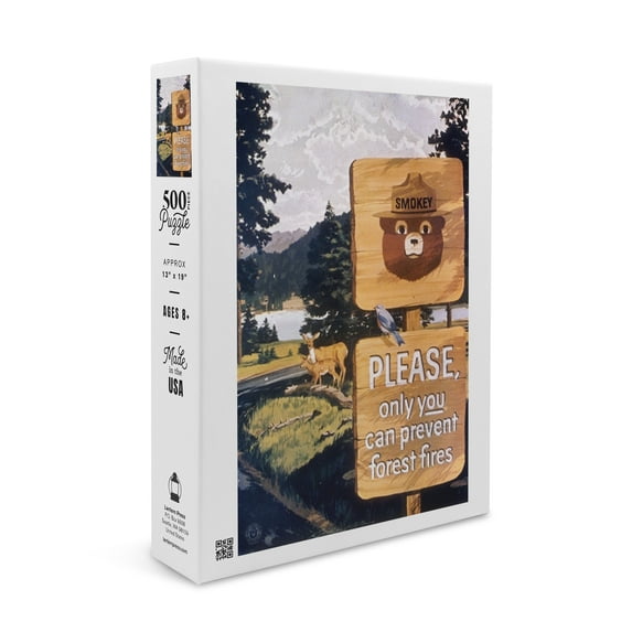 Smokey Bear, Smokey Signs, Officially Licensed Vintage Poster (19x27 inches, Premium 500 Piece Jigsaw Puzzle for Adults and Family, Made in USA)