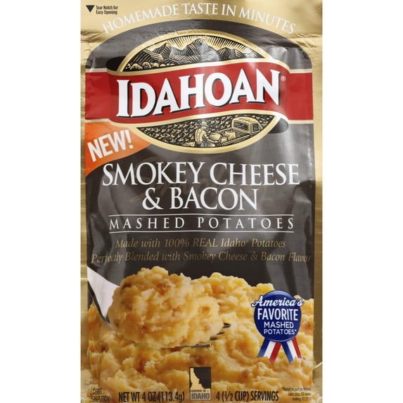 Idahoan Smokey Cheese & Bacon Mashed Potatoes 4 oz (Pack of 14)