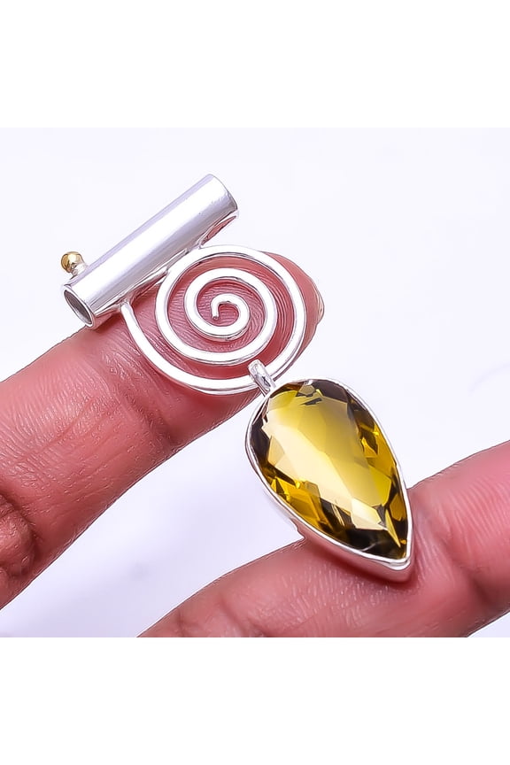 Smokey Designer Handmade 925 Sterling Silver Pendant 1.95" P_9393_210_5