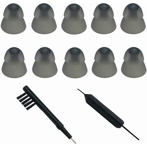 Smokey Hearing Aid Power Domes Close Domes Ear tips for ReSound Sure Fit Style RIC RITE and Open Fit BTE Hearing Amplifier with Cleaning tools Brush Cleaner and Carry Case (Smokey, Small)