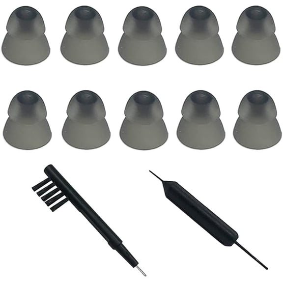 Smokey Hearing Aid Power Domes Close Domes Ear tips for ReSound Sure Fit Style RIC RITE and Open Fit BTE Hearing Amplifier with Cleaning tools Brush Cleaner and Carry Case (Smokey, Medium)