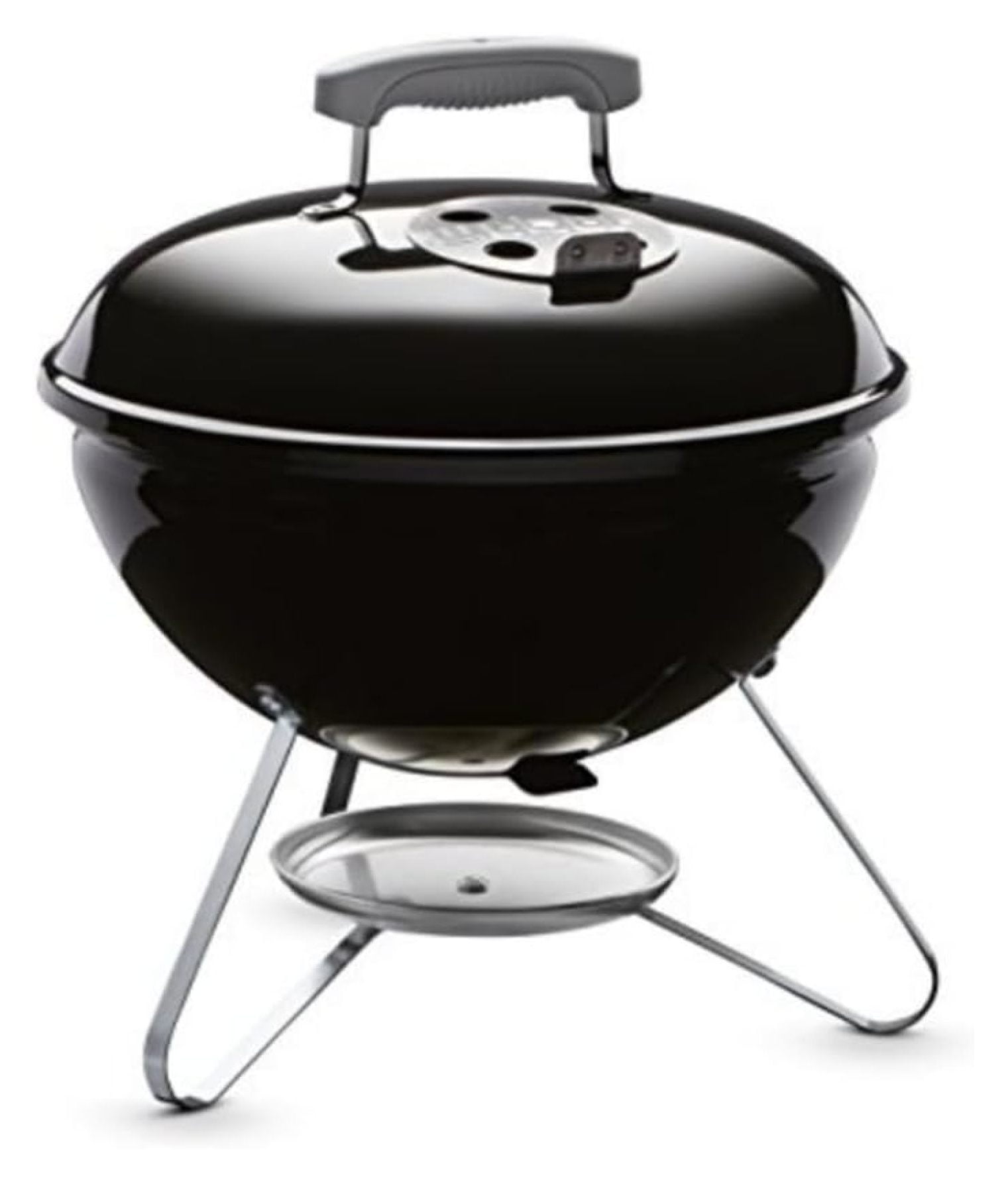 Weber 14-Inch Black Portable Charcoal Grill with Porcelain-Enamel Lid