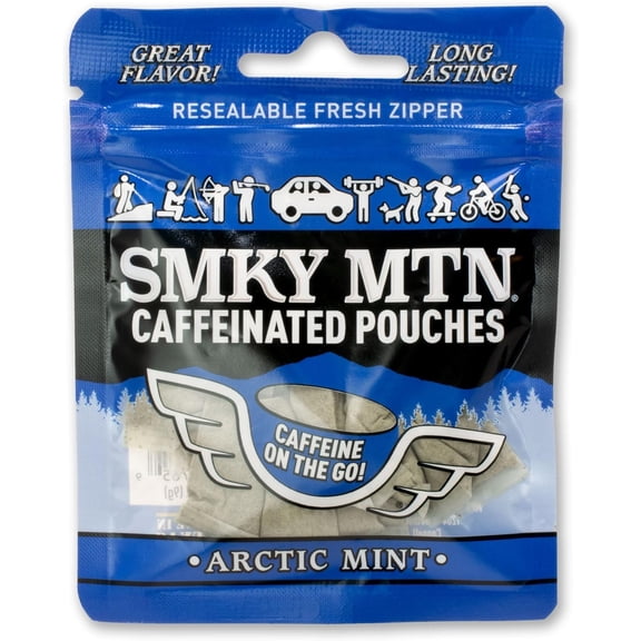 Smokey Mountain Caffeinated Pouches - Arctic Mint - 15 Pouches Per Pack - 10 Pack