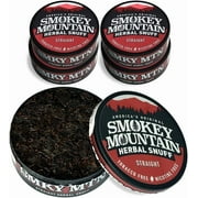 Smokey Mountain Herbal Long Cut – Straight – 5 Can Box - Tobacco-Free and Nicotine-Free Snuff