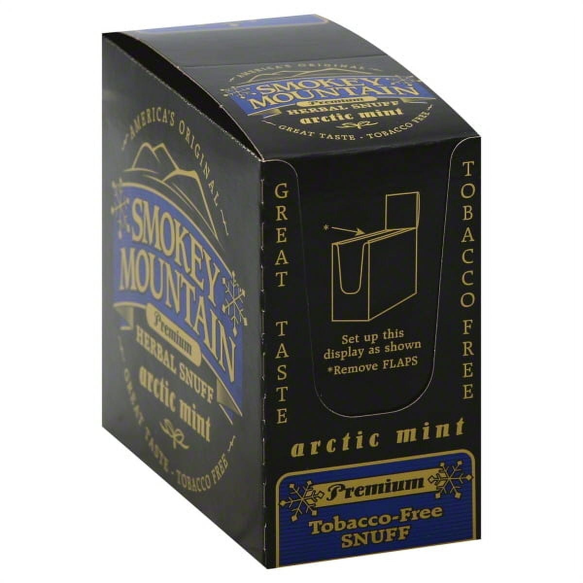  Smokey Mountain Herbal Long Cut – Wintergreen – 5 Can Box -  Tobacco Free and Nicotine Free Snuff : Health & Household