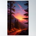 thumbnail image 1 of Smokey Mountain National Park Nature Landscape Sunset Poster Wall Art, Modern Wall Decor, 24x36 UNFRAMED, 1 of 3