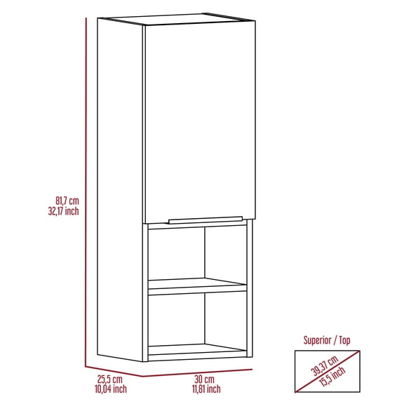 Smokey Oak Finish, Gray Particle Board | Bathroom Medicine Storage | Easy Assembly without Power Tools