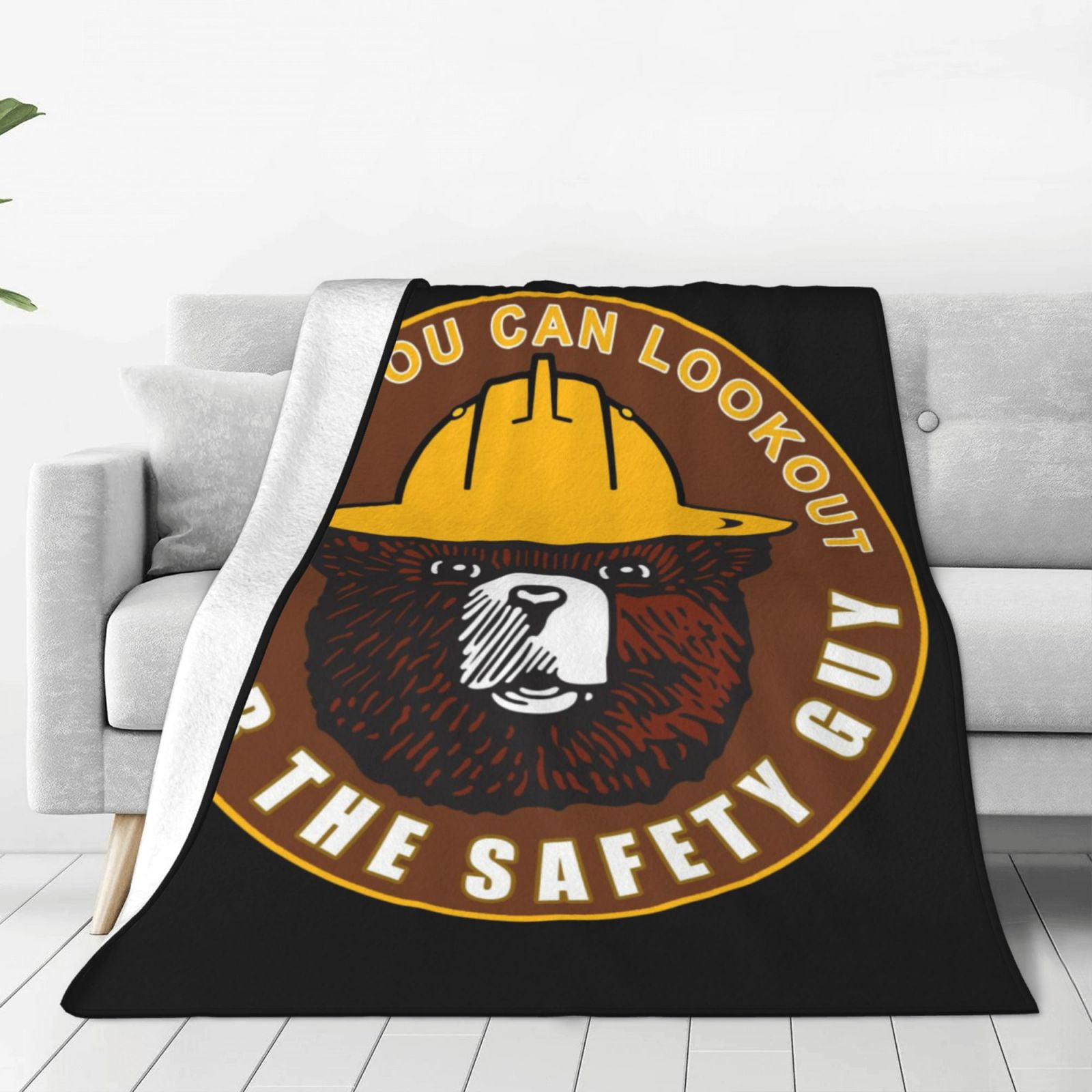 Smokey The Bear Bed Blanket Fleece Throw Blankets Sofa Plush Soft Warm Blankets for Home Camping Travel 40 x30