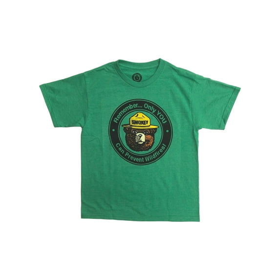 Smokey The Bear Boys Green Short Sleeve Prevent Forest Fires T-Shirt Tee XXS (5)