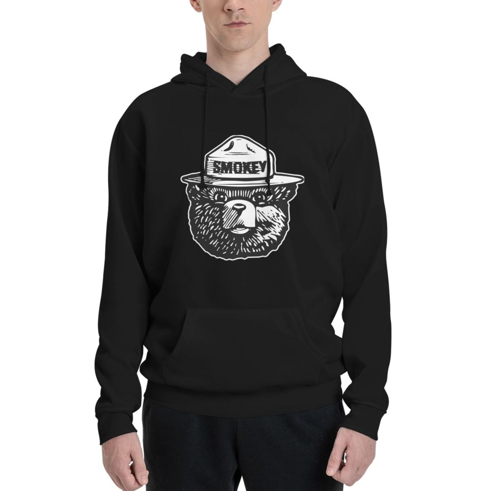 Smokey The Bear Men's Long Sleeve Casual Hoodie Pullover Hooded ...