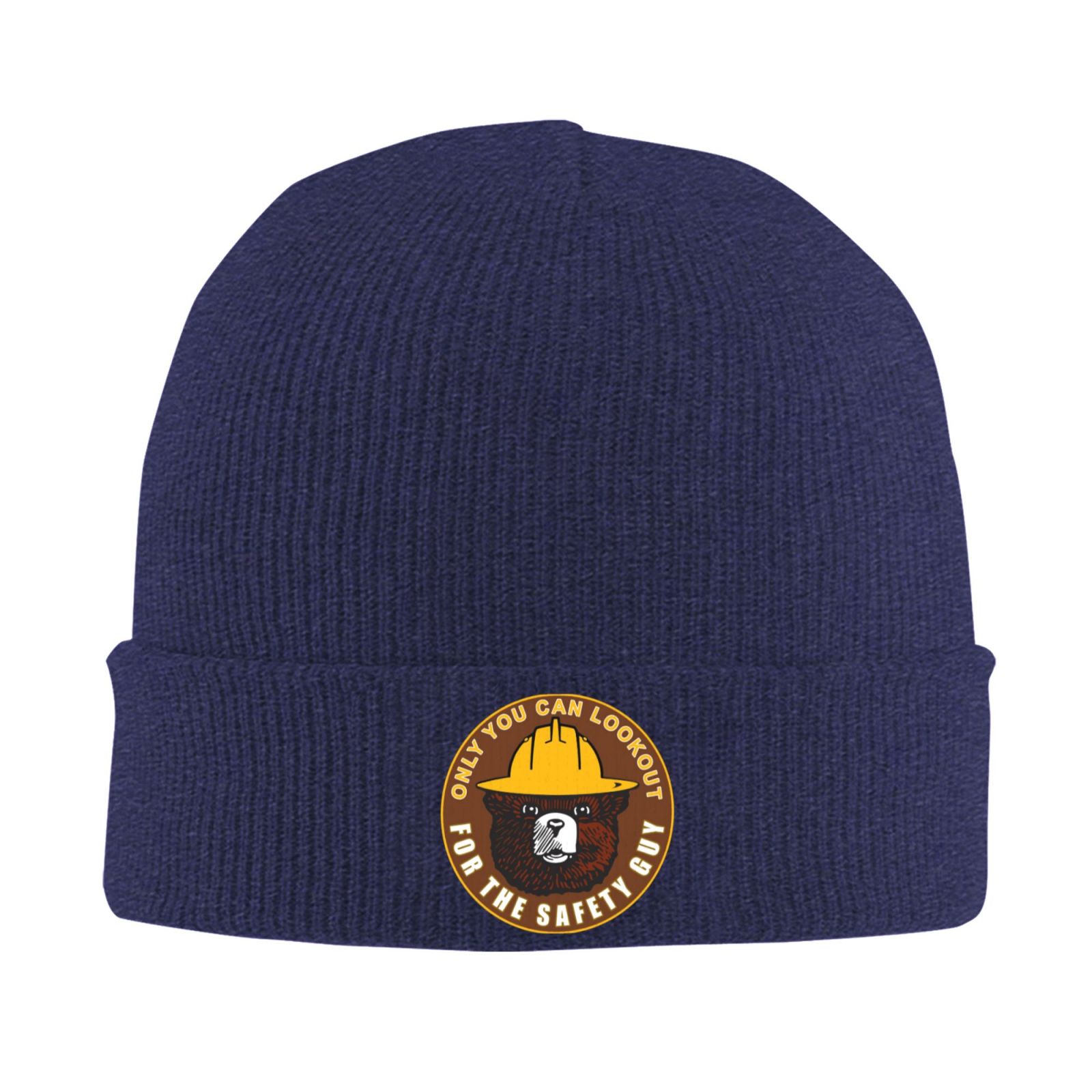 Smokey Bear Knit Beanie – Winter Skull Cap Cuff Hat For Men & Women (One Size)