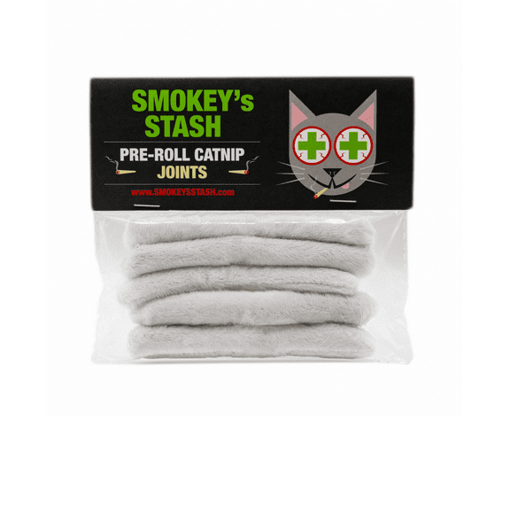 Smokey's Stash Catnip Filled Pre Roll Joints for Cats - 5 Joints per Pack