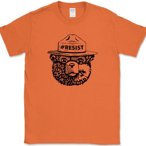 Smokey the Bear Resist T-Shirt Funny Classic Forest Fires Humor Novelty Tee - Orange, 3XL