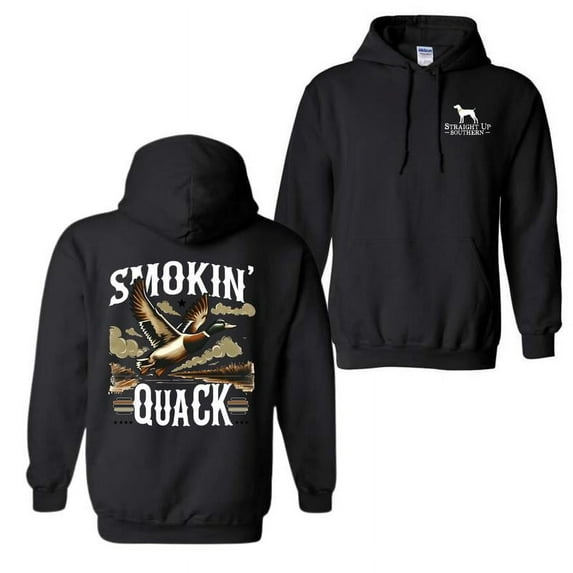 Smokin Quack . s. and Bold Duck Hunting Design with Camo. Perfect for Outdoor Enthusiasts. Cozy and Rugged Apparel for Men and Women. Unisex Comfort Hoodie, Color: Sand, Size: M