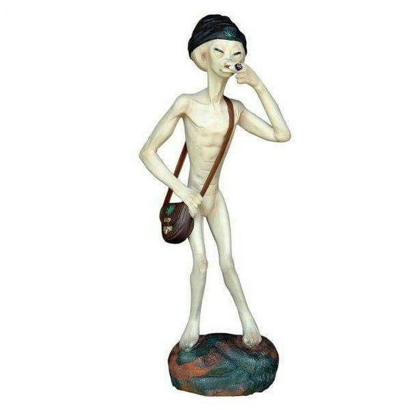 Smoking Alien Standing Life Size Statue