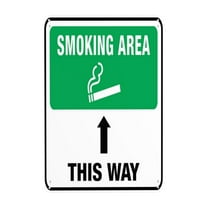 Smoking Area This Way Straight Arrow Tin Sign Warning Metal Sign Vintage Sign Wall Decor for Home Farm Bar Coffee Shop Club Decoration 8x12 Inch