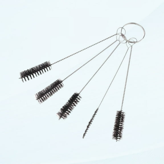 Smoking Briar Pipe Cleaning Brush Set 5 pcs Nylon Brush with Stainless Steel Stem