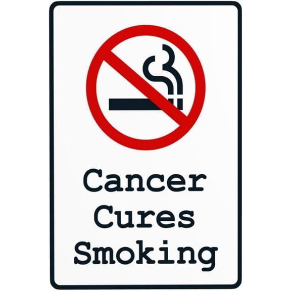 Smoking Causes Cancer Warning Metal Tin Sign, Retro Security Style Plaque For Office Business Outdoor, Anti Smoking Health Sign, 8x12 Inch