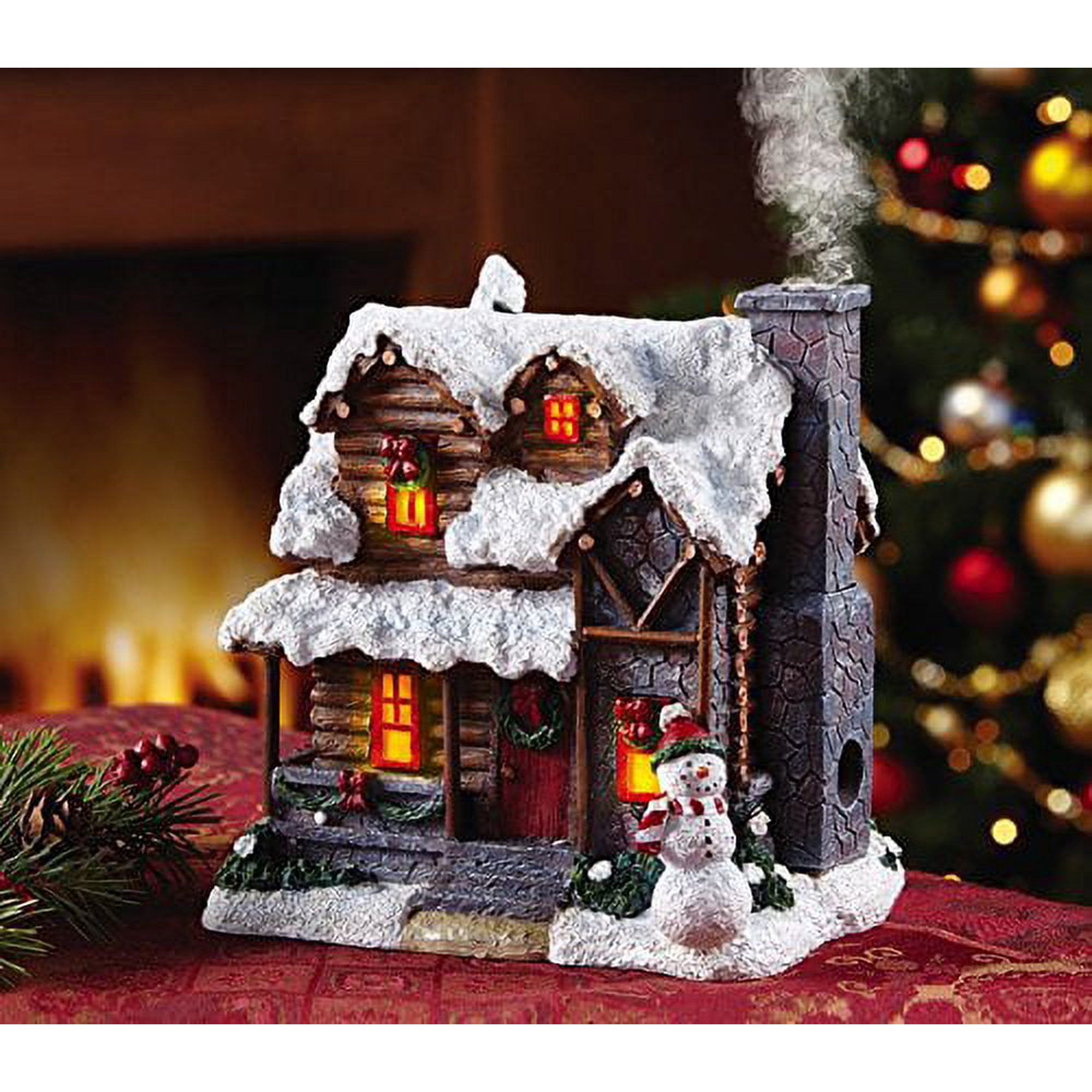Smoking Country Christmas Cabin Incense Burner - Walmart.com