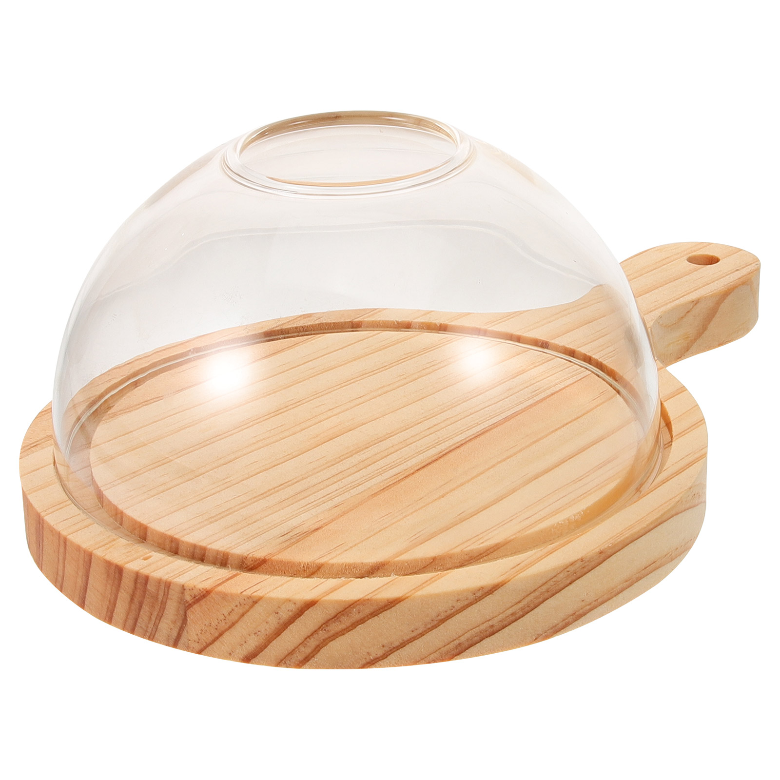 Smoking Dome Cover Glass Food Cover with Wooden Food Plate Smoking Dome