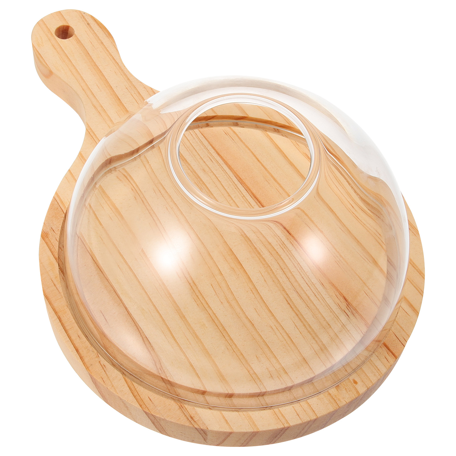 Smoking Dome Cover Glass Food Cover with Wooden Food Plate Smoking Dome