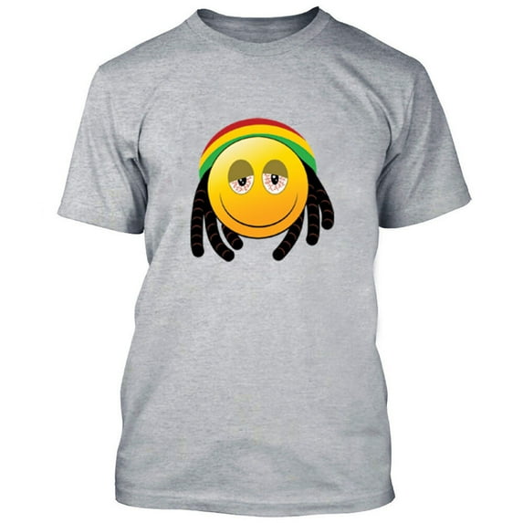 Smoking Funny Emoji Printed Funny T-Shirt Mens Outfit Color Sport Gray Tee 3X-Large