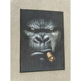 thumbnail image 1 of Smoking Gorilla Rugs, Wedding Rugs, Animal Rug, Machine Washable Rugs, Smoking Gorilla Rug, Black Rugs, Big Gorilla Rugs, Customs Rugs, 2.6'x9.2' - 80x280 cm, 1 of 9