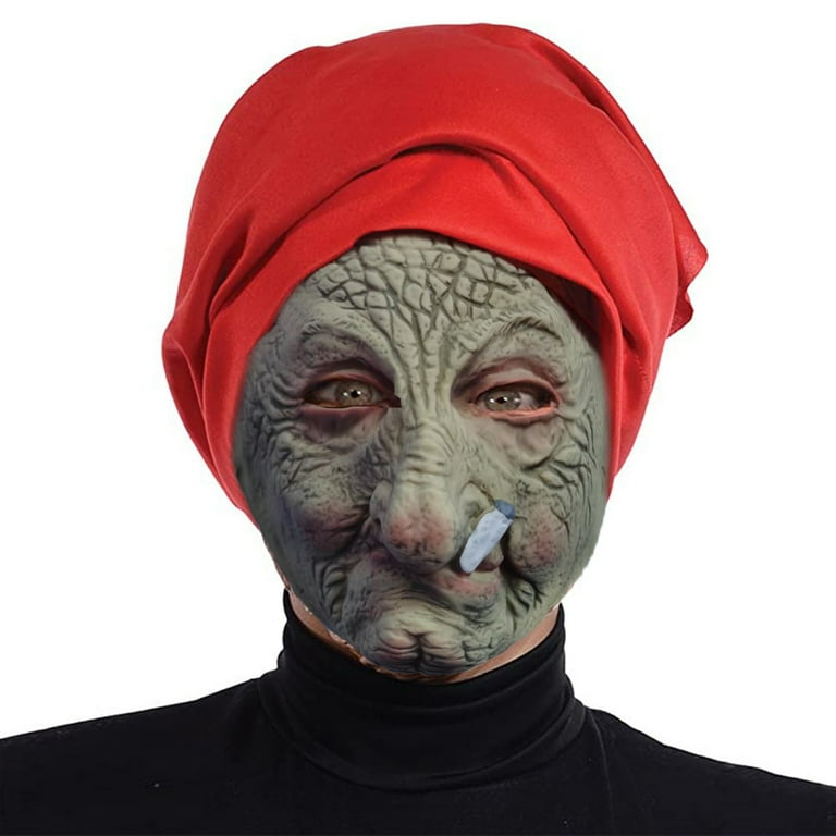 Old Lady Mask With Head Scarf Rubber Masks Unisex Old Lady Mask With Head Scarf Rubber Masks Unisex