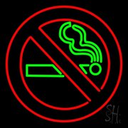 No Smoking With Green Smoke LED Neon Sign 24 x 24 - inches, Clear Edge Cut Acrylic Backing, with Dimmer - Bright and Premium built indoor LED Neon Sign for Bar decor.