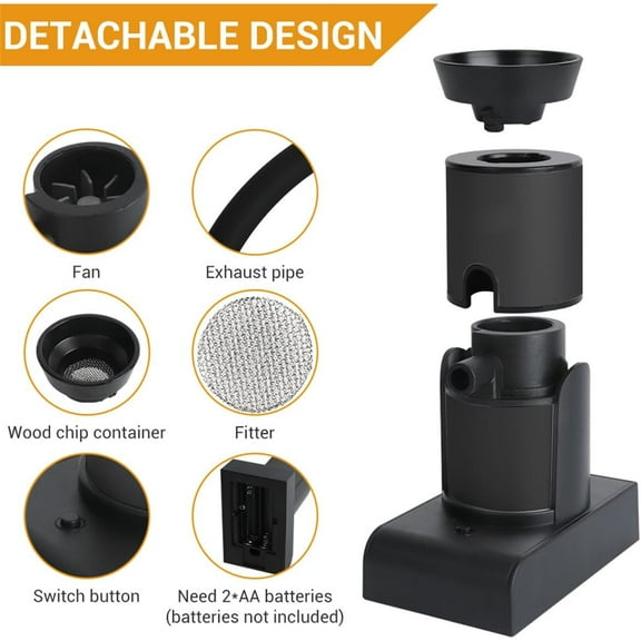 Smoking Gun - Portable Food Smoker,Wood Smoke infuser Kit,Cocktail Smoke Infuser, Kitchen Food Smoker Cold Smoke for Foods and Drinks, Wood Chips Included (Black)