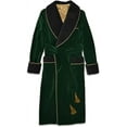 thumbnail image 1 of Smoking Jacket Green Long Velvet Gown for Men English Vintage Gentleman Belted Robes, 1 of 1