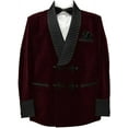thumbnail image 1 of Smoking Jacket, Men Double Breasted Luxury Velvet Burgundy Cigar Robe for Dinner,Wedding,Party & All Ocasion&nbsp;, 1 of 4