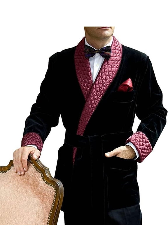 Smoking Jackets Christmas Mens Robe Hosting Black Smoking Jacket Vintage Smoking Jackets Coat 