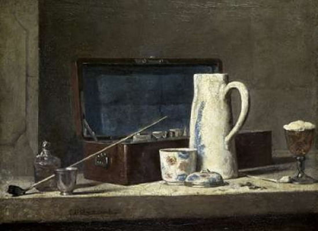 Smoking Kit With a Drinking Pot Canvas Art - Jean-Baptiste-Simeon Chardin (18 x 24)