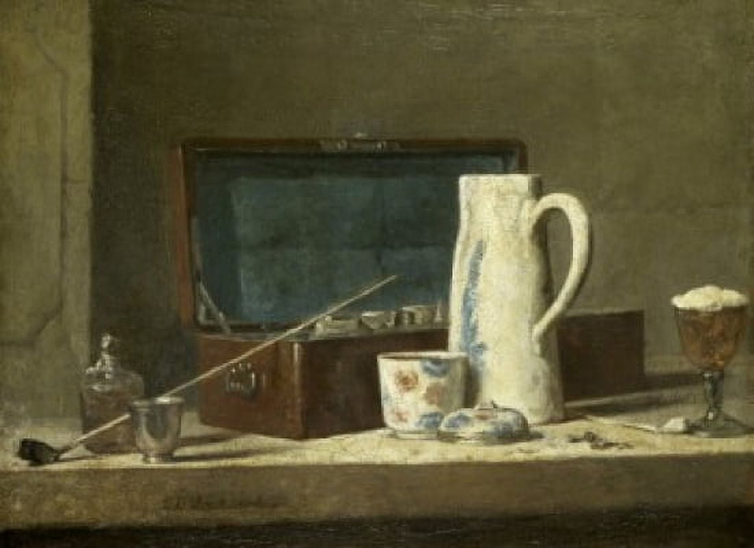 Smoking Kit With a Drinking Pot  Jean-Sim???on Chardin (1699-1779 French)  Musee du Louvre Paris Canvas Art -  (18 x 24)