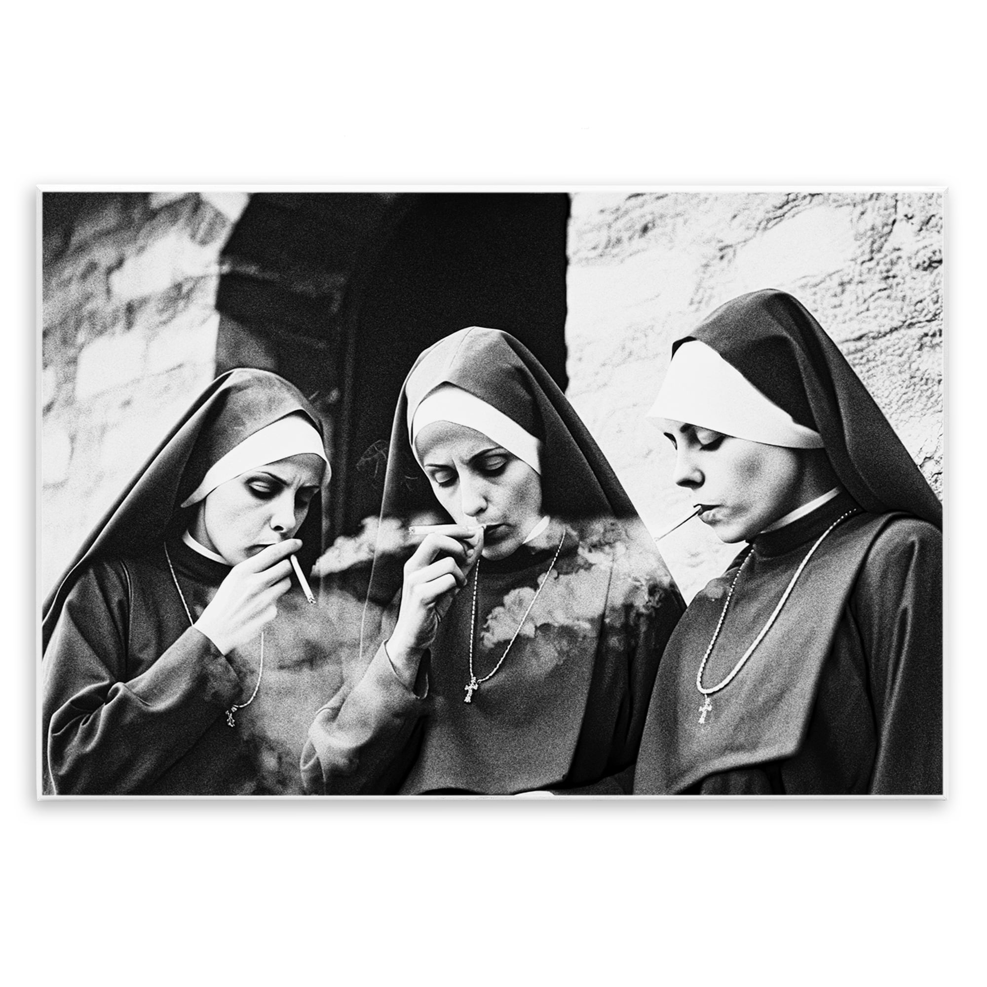 Smoking Nuns Rebellion Wall Plaque Art, design by Decent Exposures