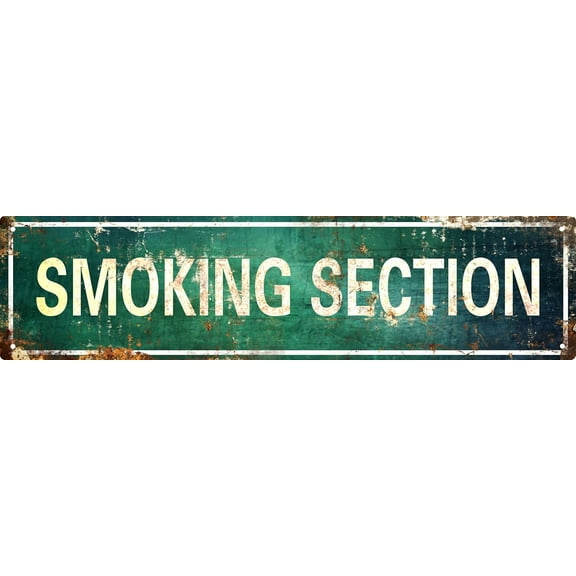 Smoking Section Metal Tin Sign Vintage Plaque Decor Wall Art Wall Decor Room Decor Home Decor Restaurant Decor Bar Decor Cafe Decor Garage Decor Water Proof 4x16 In