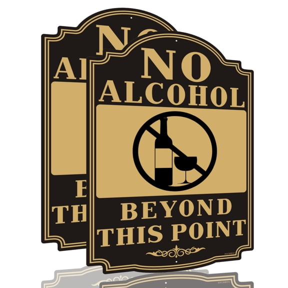 No Smoking No Vaping Sign 2-Pack  12 x 8 Inch Black Golden Metal Signs  Reflective Rust-Free Aluminum, Weatherproof UV Protected for Outdoor Indoor Use in Office, Business or Public Area