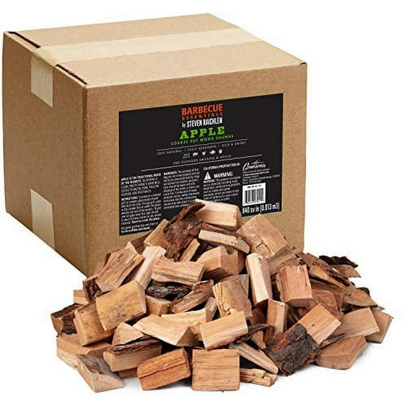 Smoking Wood Chunks (Apple)- 10lb Box Kiln Dried BBQ Large Cut Chips- 100% All Natural Barbecue Smoker Chunks- 840 cu. in. (0.013m)