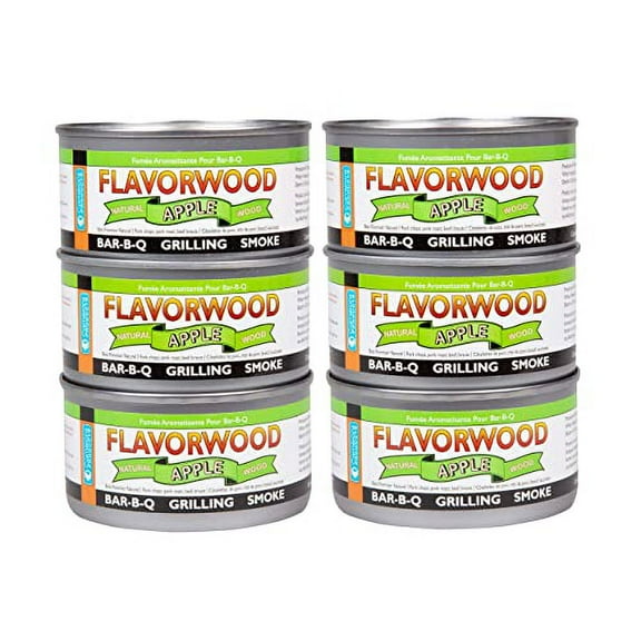 Smoking Wood Pellets - Instant Disposable Smoke Box Cans Turn Any Grill into a Smoker (Apple)- Value 6 Pack Gift Set of All Natural BBQ Wood