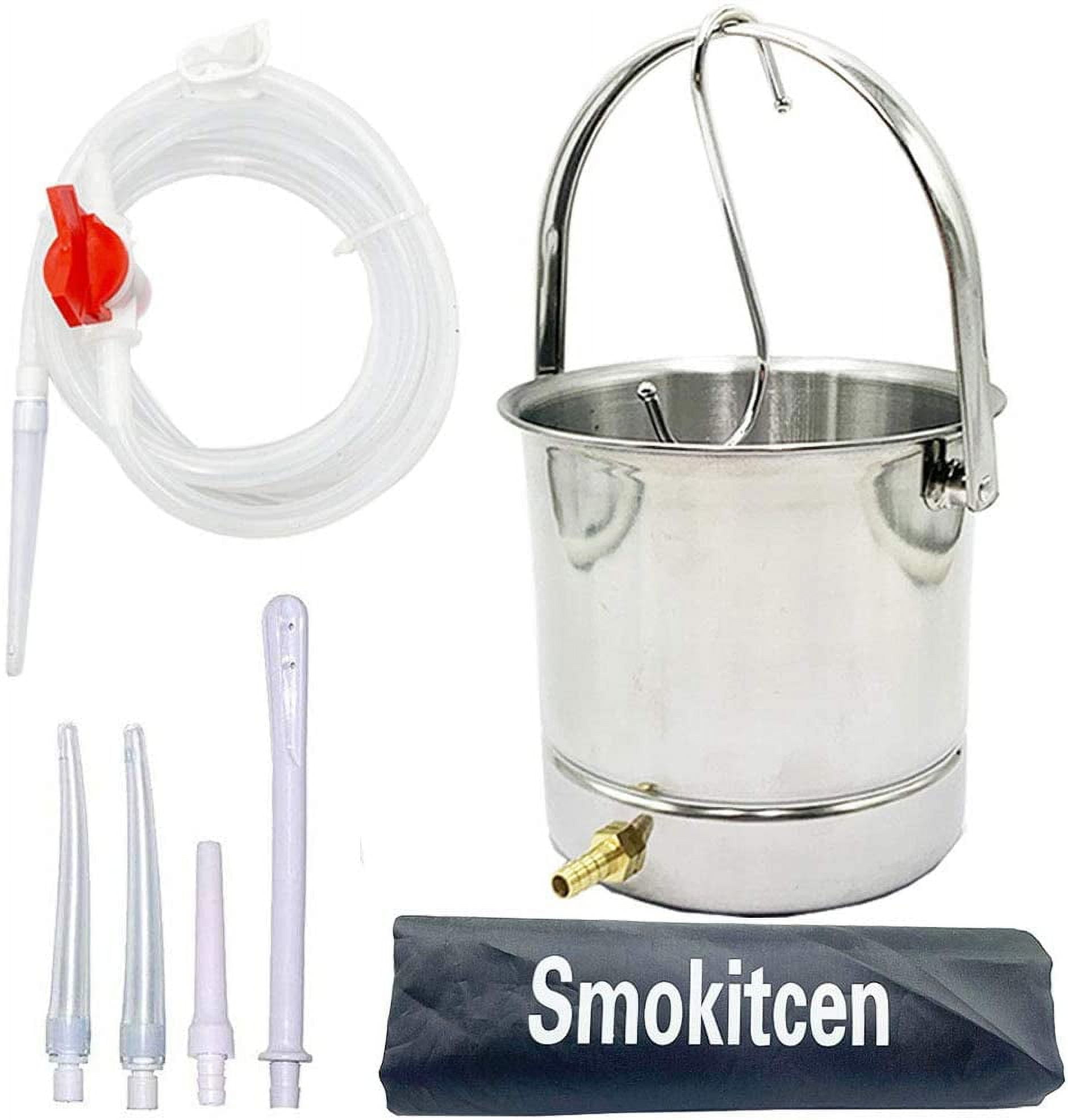 Smokitcen Coffee Enema Bucket Kit Stainless Steel 2 Quart Capacity for Cleansing Detox Enemas