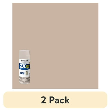 (2 pack) Smoky Beige, Rust-Oleum American Accents 2X Ultra Cover Satin Spray Paint- 12 oz