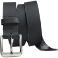 thumbnail image 1 of Smoky Mountain Black Leather Belt by Nickel Smart® - Nickel Free Belt Buckle, 1.5 Inch Wide Strap of Full Grain Leather, Casual Black Belt with Hypoallergenic Buckle and Solid Strap, Made in USA, 1 of 9
