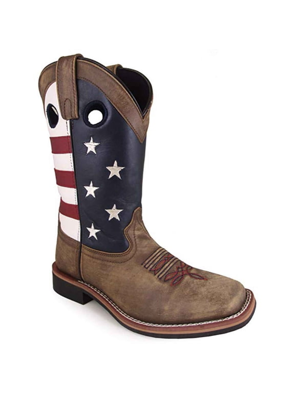 Women's Stars and Stripes Western Boot, Vintage Brown, Medium, Size 9 US
