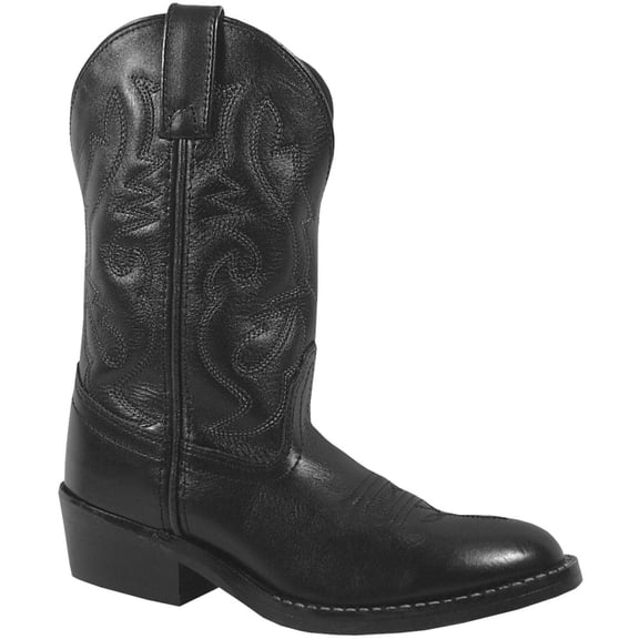 SMOKY MOUNTAIN BOOTS Youth Denver Leather Western Boot, Color: Black, Size: 3.5-R