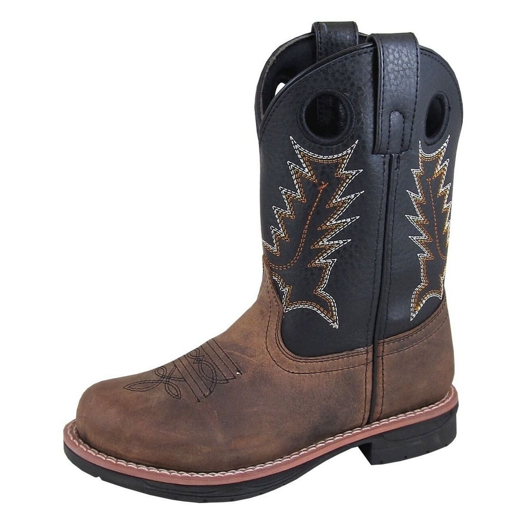 Smoky Mountain Work Boots Boys Buffalo Leather Brown Black 3892Y Walmart