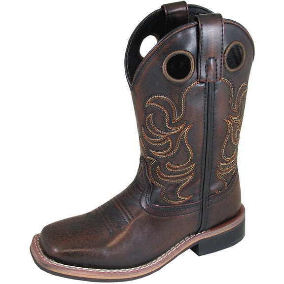 SMOKY MOUNTAIN BOOTS Youth Landry Western Boots, Color: Chocolate Brush Off, Size: 5.5, Width: R
